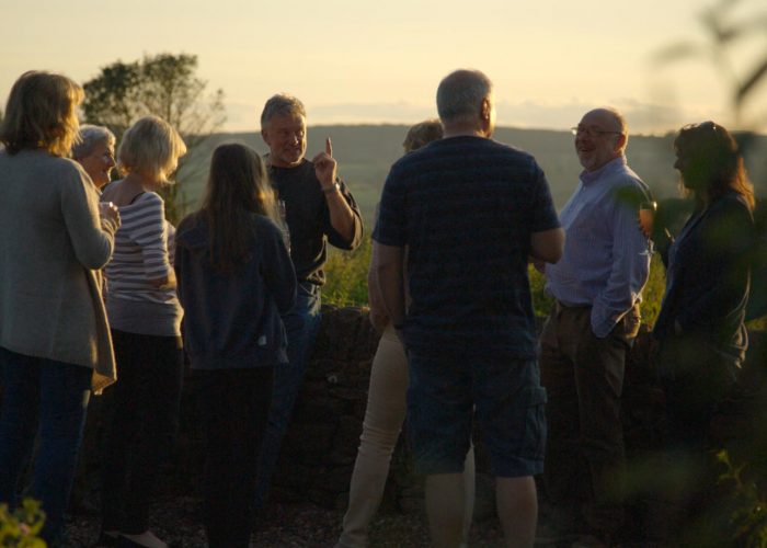 Guests in Toft Hall garden